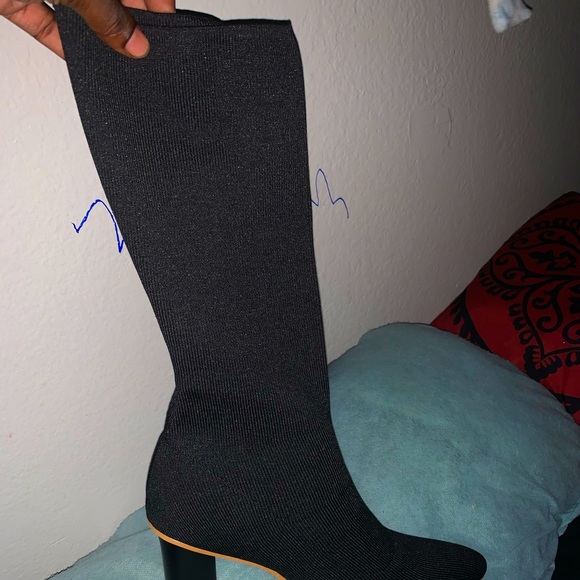Black sock heels - Picture 2 of 2